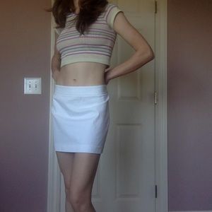 Theory Mini Skirt, White, Size 6